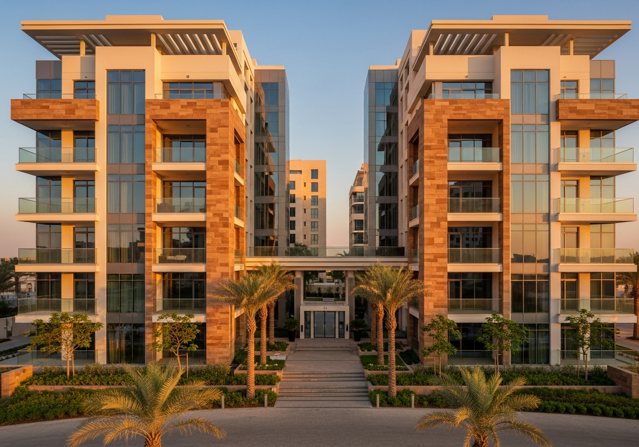 Luxury residential apartment with modern architectural design in one of Al-Ahsa's upscale real estate projects