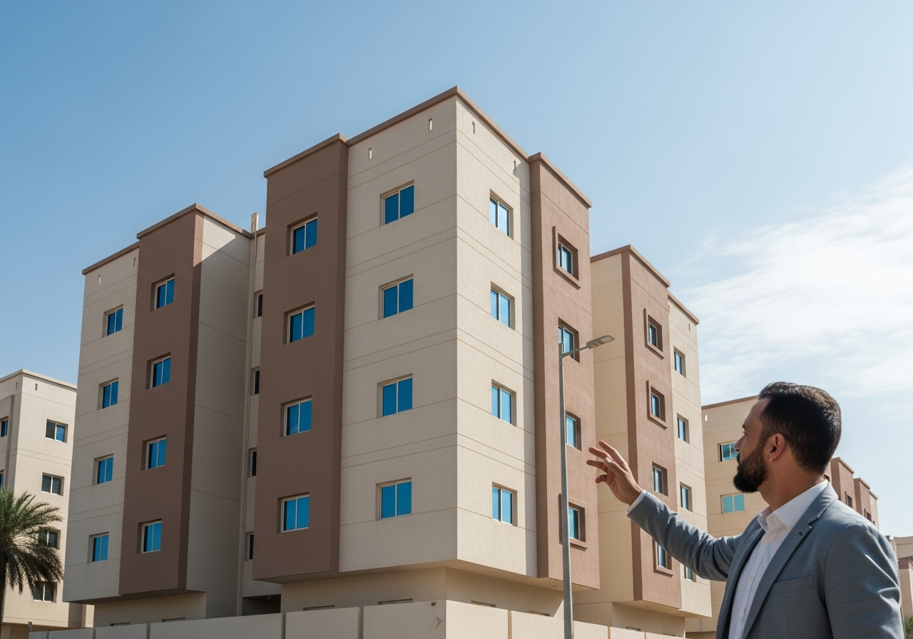 Dammam şehrinde yatırım amaçlı satılık ucuz binalara örnek modern konut binası