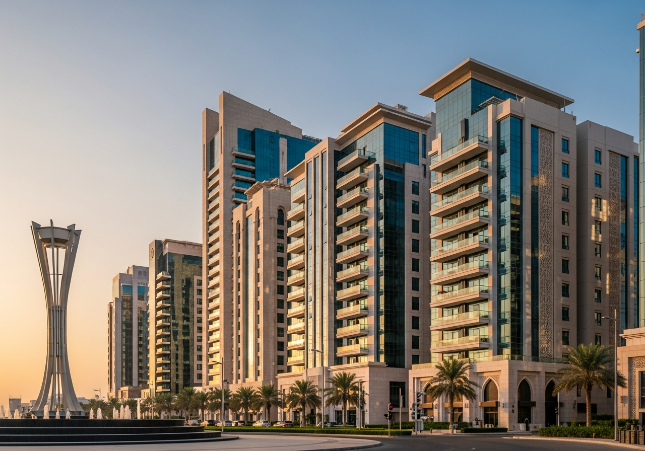 Immeuble de luxe moderne à vendre à Dammam, Arabie Saoudite, montrant une architecture raffinée