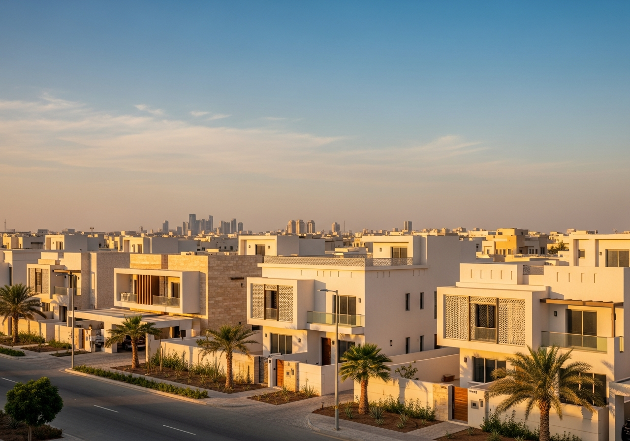 Dammam'da yatırım fırsatı olarak sunulan modern evler ve villalar topluluğu