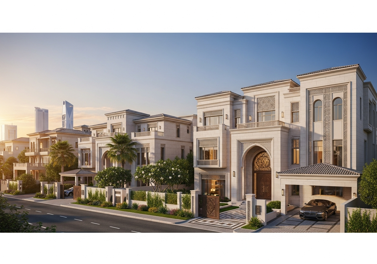 Modern architectural luxury villa with private pool for sale in one of Dammam’s prestigious neighborhoods