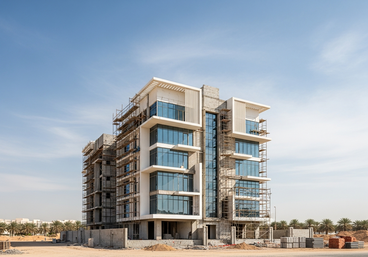 Maquette architecturale moderne de maisons en construction à Dammam, Arabie Saoudite, avec des designs contemporains attrayants