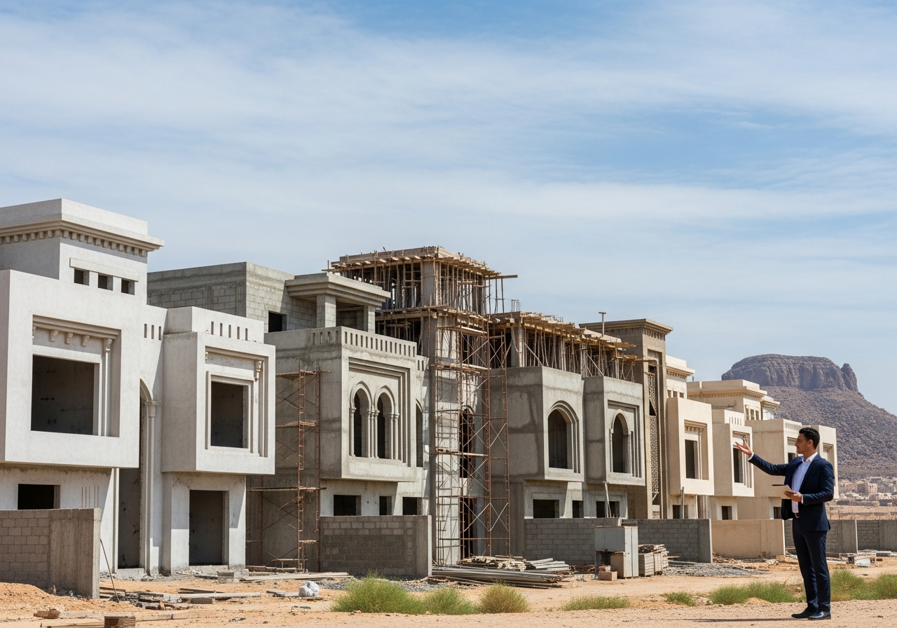 منازل عصرية تحت الإنشاء للبيع في مشروع سكني جديد بالمدينة المنورة