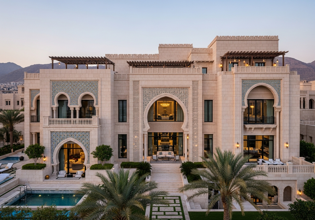 A luxury home with a modern and elegant design in Makkah offered for sale as an ideal investment opportunity.