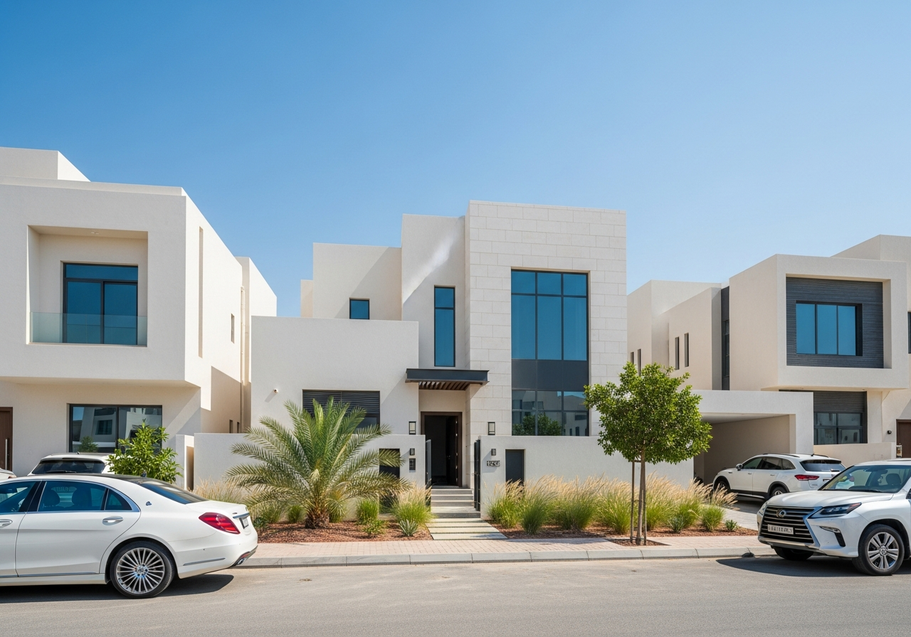 واجهة خارجية لفيلا حديثة جاهزة للسكن معروضة للبيع في مدينة الدمام السعودية