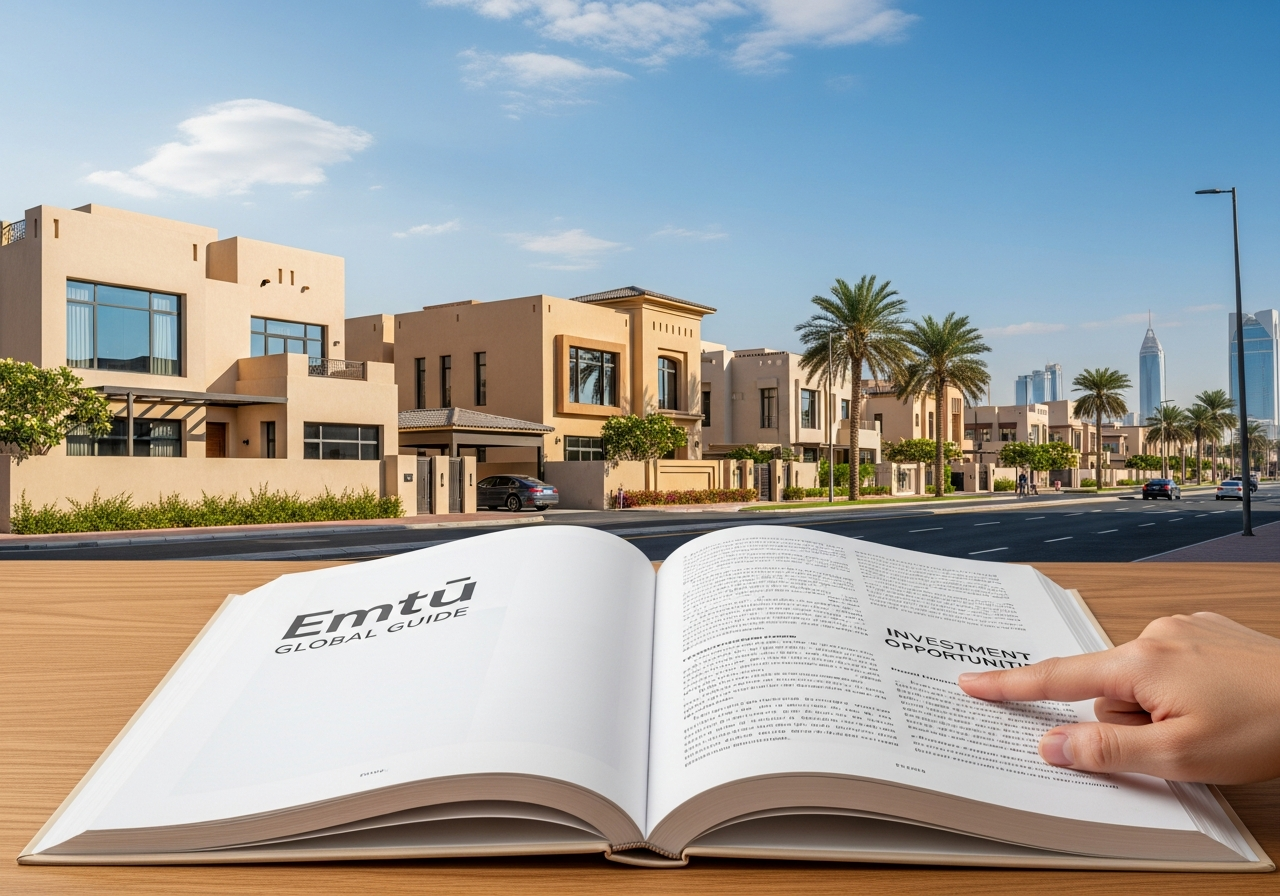 Façade moderne d’un groupe de maisons de luxe à vendre à Jeddah représentant une opportunité d’investissement prometteuse en Arabie Saoudite