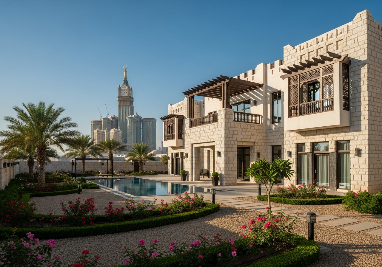 صورة جوية لمكة المكرمة تظهر بيوت وشقق سكنية قرب الحرم كفرصة استثمارية واعدة