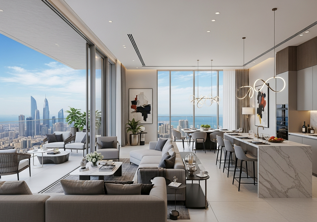 Appartement penthouse de luxe à vendre à Jeddah avec grande terrasse et vue imprenable sur la mer