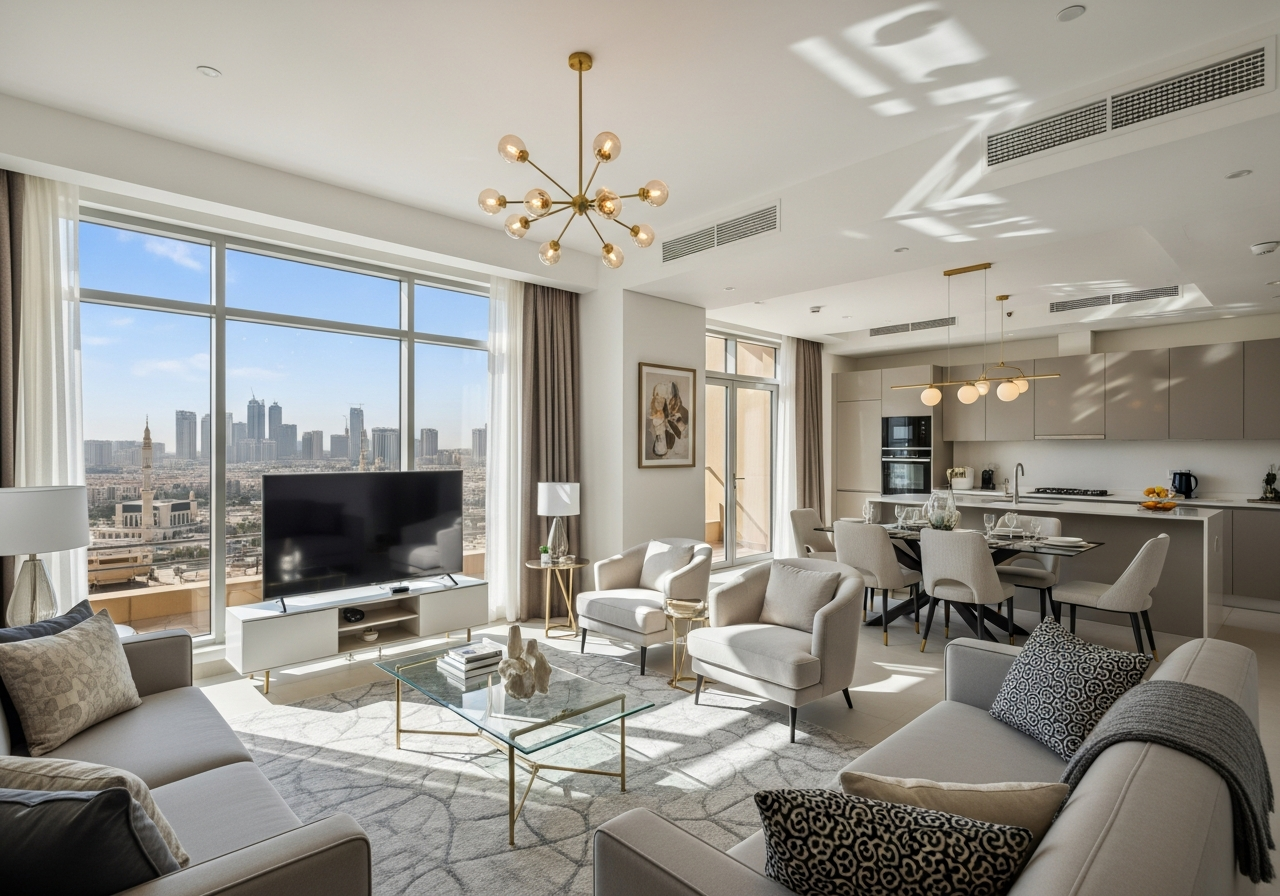 Image d'un penthouse prêt à emménager à Médine mettant en valeur le design moderne et les finitions luxueuses
