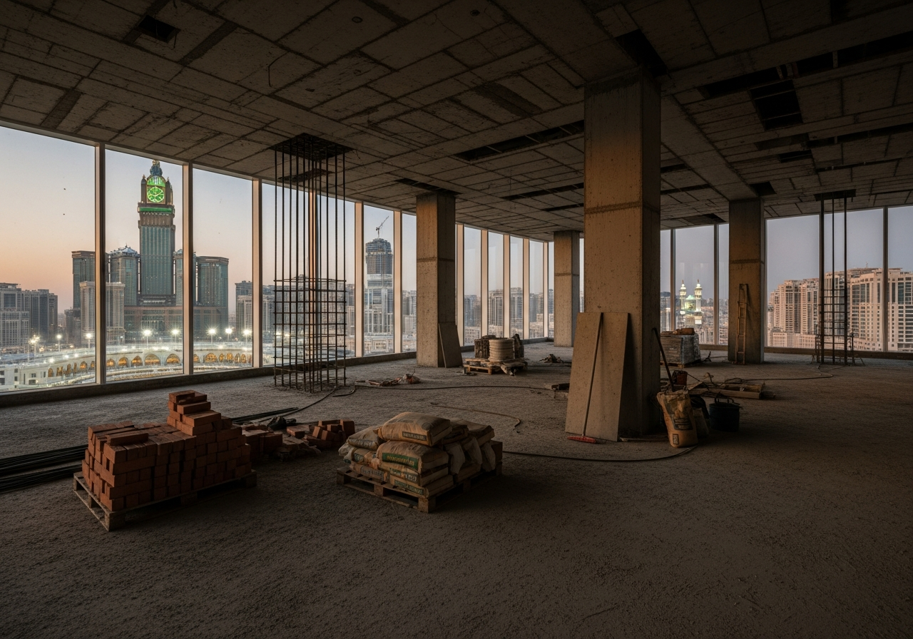Mekke'de satılık, inşaat halinde, muhteşem panoramik manzaralı lüks bir penthouse daire.