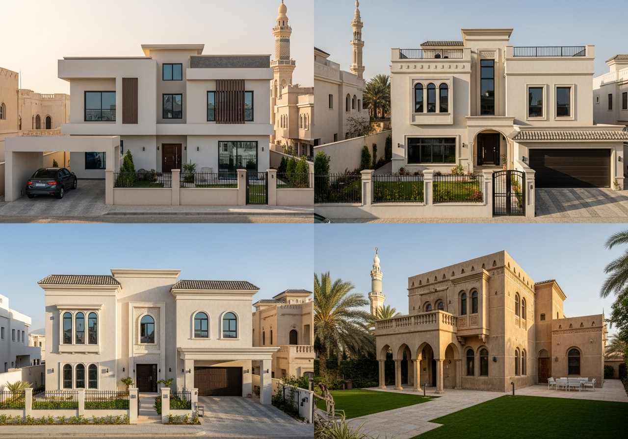 Façade de résidences de luxe à vendre dans le quartier Abyar Ali à Médine à proximité des services