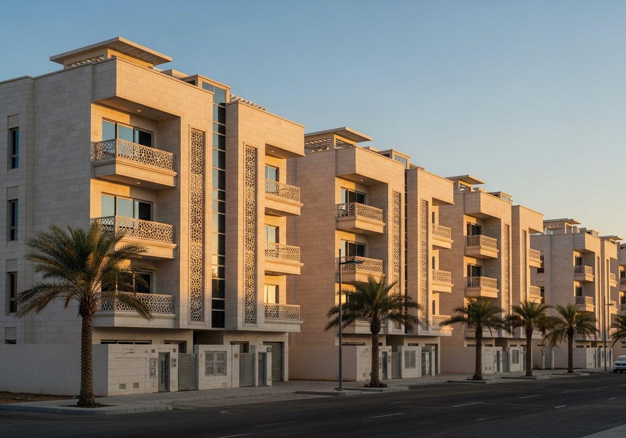 صورة توضيحية لدور سكني مستقل فاخر للبيع في السعودية يبرز التصميم العصري والمساحات الرحبة.