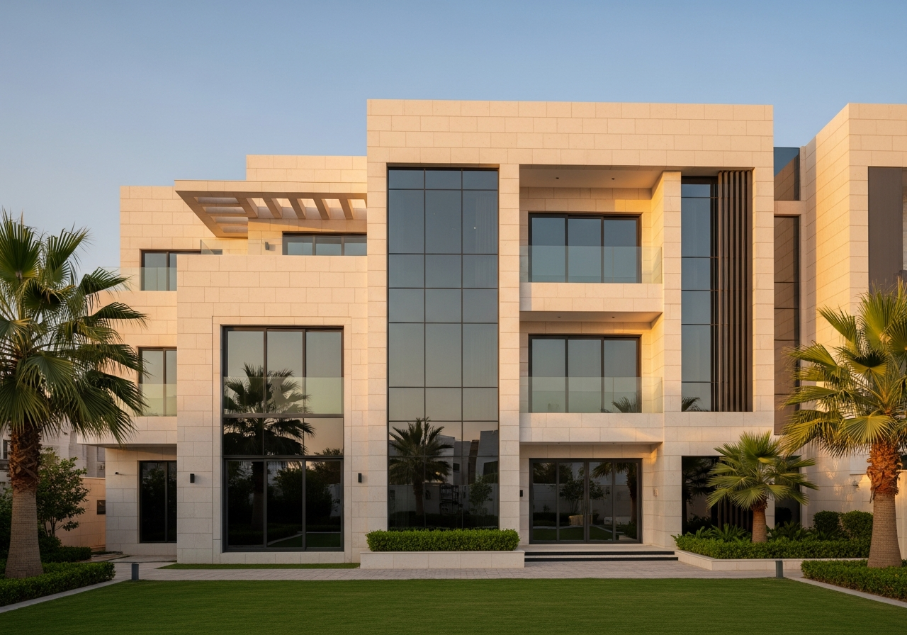 Image d’un étage résidentiel indépendant de luxe à vendre à Dammam montrant un design architectural moderne et des finitions haut de gamme