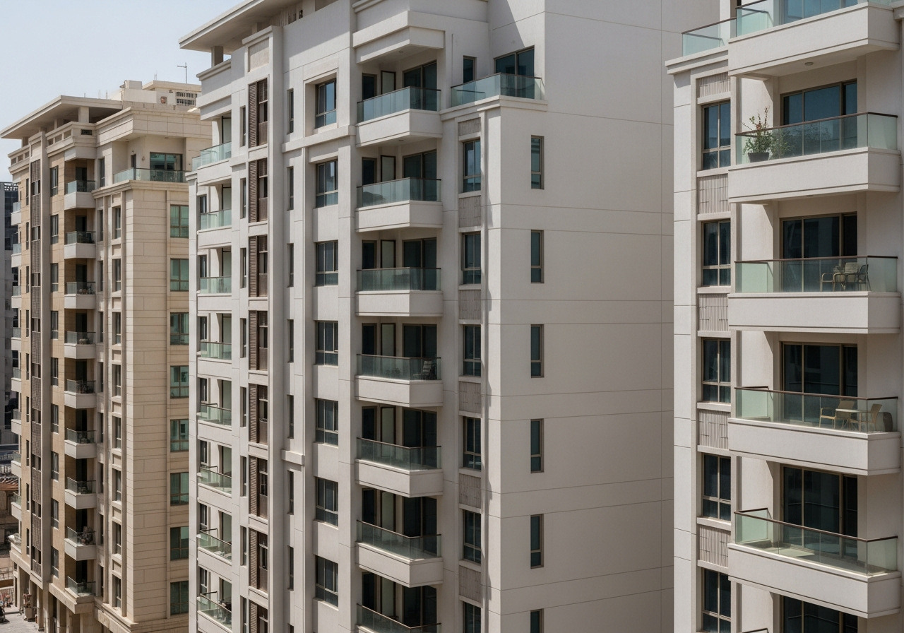 نمای بیرونی مدرن از طبقات مسکونی مستقل Freehold در مکه