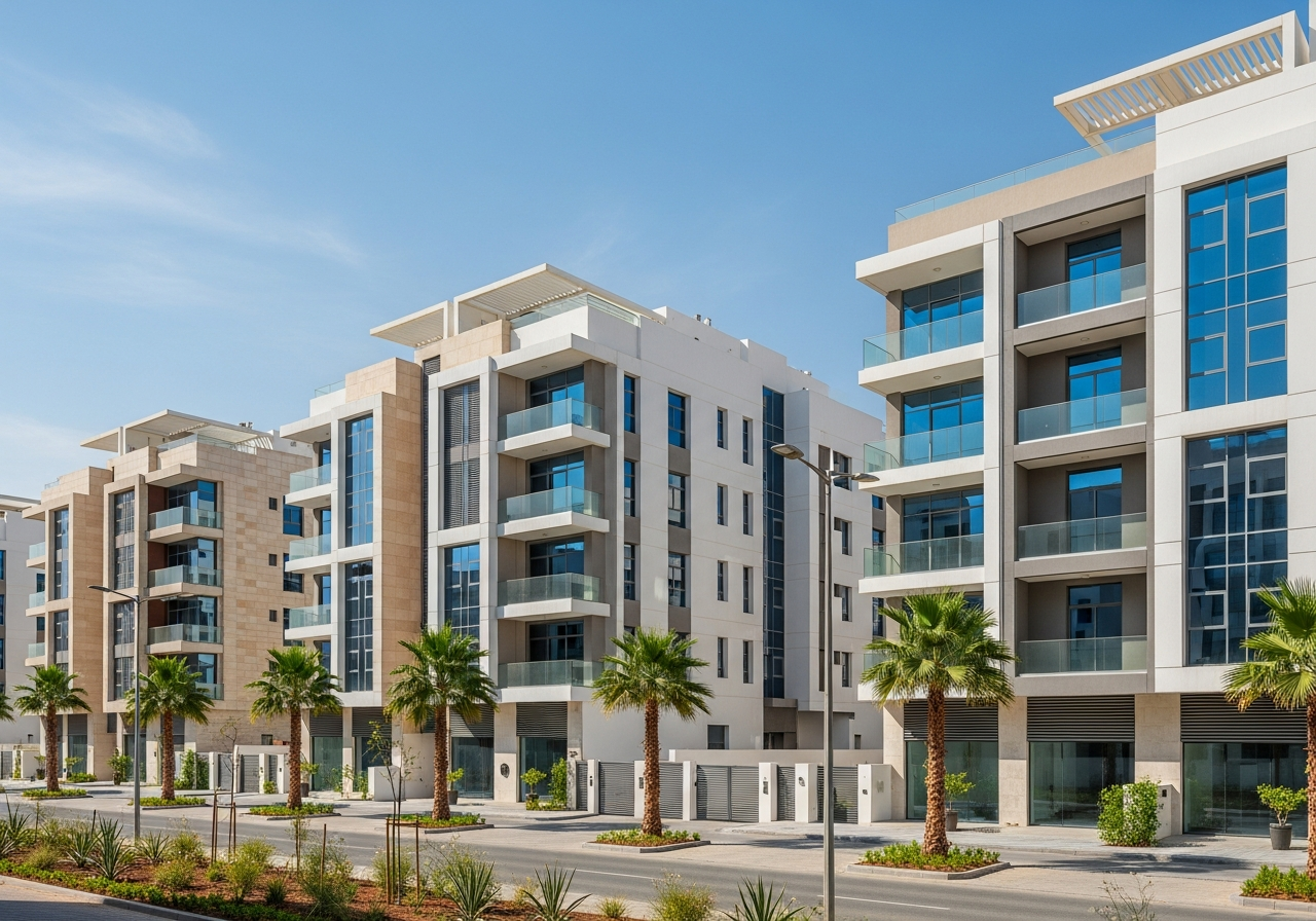 Luxury independent residential floor for sale in Al-Ghadeer, Riyadh, with a modern facade and private garden