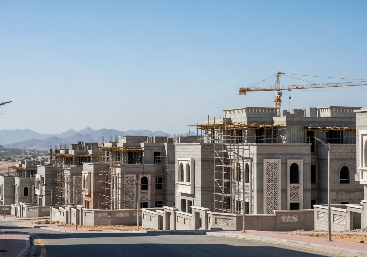 Mekke'de modern konut projelerinde inşaat halinde satılık villalar